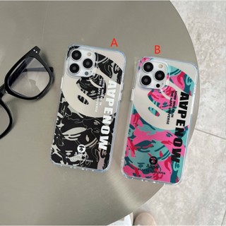 พร้อมส่ง เคสโทรศัพท์มือถือ ลายพราง ปุ่มโลหะ AAPE สําหรับ iphone14 promax 14 14pro 14plus 13 12 11 13PROMAX