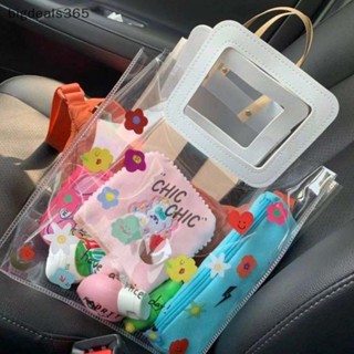 [bigdeals365] ใหม่ พร้อมส่ง กระเป๋า PVC ใส ลายดอกไม้ สไตล์เกาหลี ญี่ปุ่น สําหรับผู้หญิง