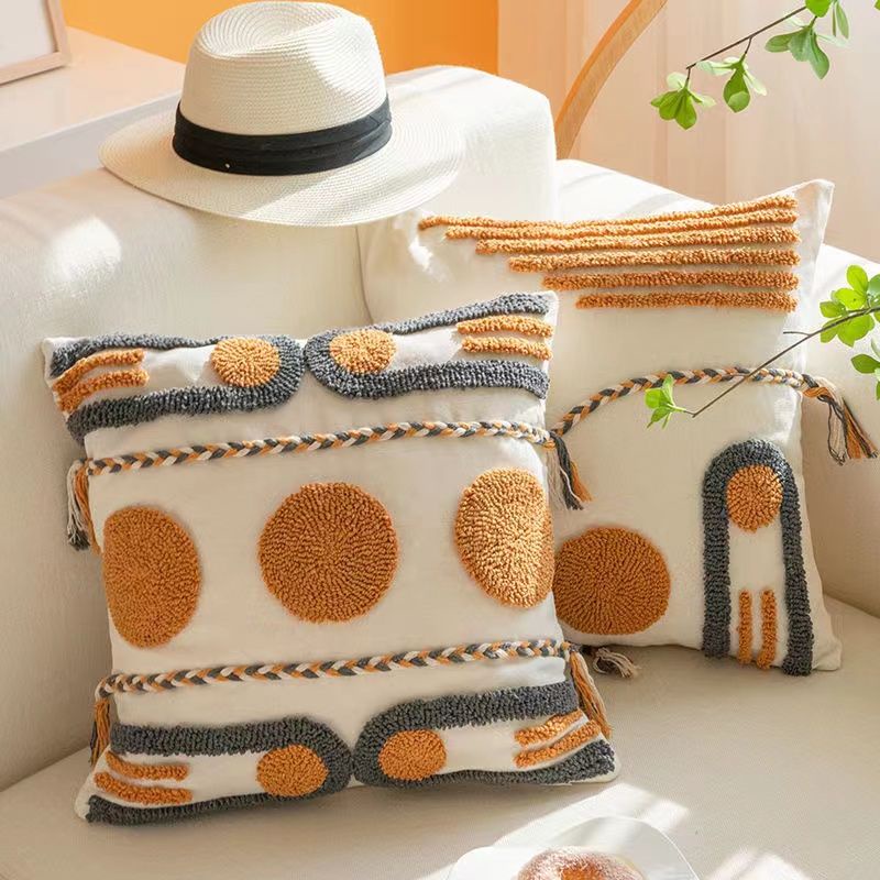 Tufted Homestay โซฟาโยนหมอนหัวเตียงหมอนแห่งชาติ Windwave Simian Cotton Hemp หมอนเอว