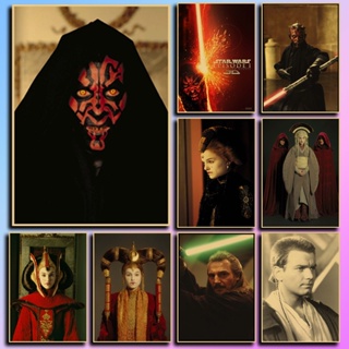 โปสเตอร์กระดาษคราฟท์ ลาย Star Wars Episode I - The Phantom Menace สไตล์คลาสสิก และเป็นที่นิยม