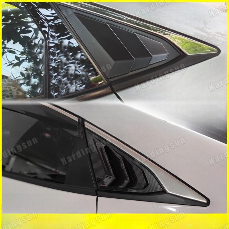 2016 – 2021 Honda Civic Fc ฝาครอบหน้าต่างด้านข้างสามเหลี่ยมด้านหลัง Louvre Gloss Black Matt การออกแบบคาร์บอนไฟเบอร์สีดํา ราคา ถูกที่สุด ดีลบีเคเค แกลเลอรีภาพที่ 5