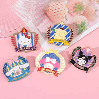 Sanrio เข็มกลัดโลหะ รูปการ์ตูนสุนัข Kulomi Cinnamon น่ารัก เครื่องประดับ สําหรับนักเรียน กระเป๋า