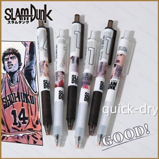 Sq3 6 ชิ้น / เซต SLAM DUNK การ์ตูน ST แห้งเร็ว ปากกาเจล คลิกบอล เครื่องเขียน สําหรับนักเรียน