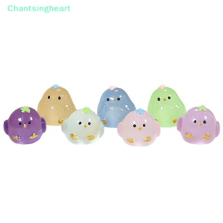 &lt;Chantsingheart&gt; ตุ๊กตาไก่จิ๋ว เรืองแสง สีแดง สําหรับตกแต่งบ้านตุ๊กตา 2 ชิ้น