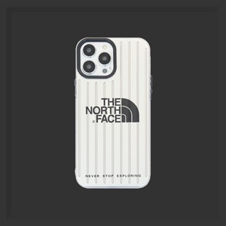 ใหม่ [North Face] เคสชุบเงิน ลายขวาง สร้างสรรค์ สําหรับ iPhone 14 13 12 11 Pro max