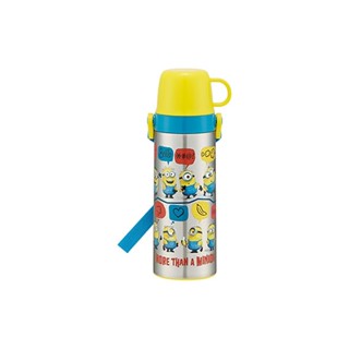 Skater Mug Bottle 2WAY with Cup Water Bottle Stainless Steel Bottle Minions Fever 600ml STGC6N-A