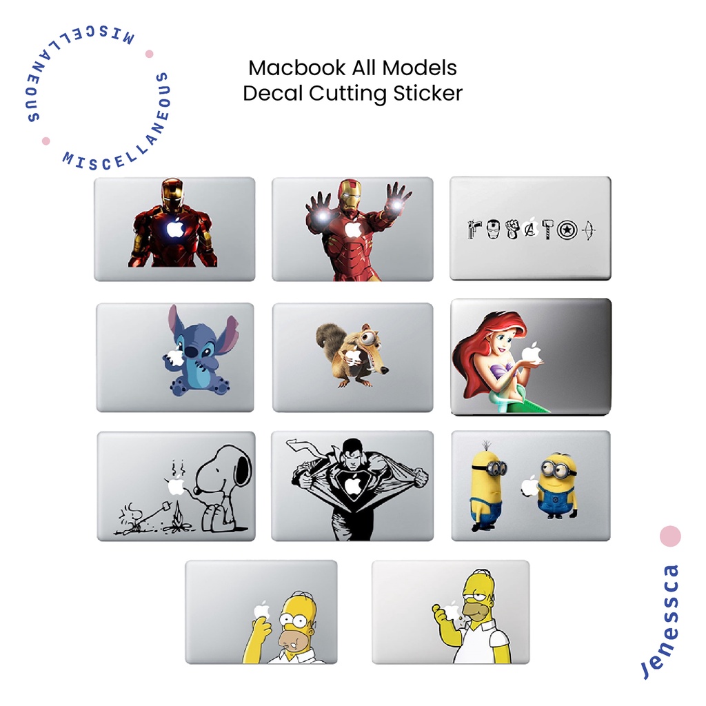 Macbook Sticker Decal Marvel/Simpsons/Minions/Stitch Laptop Sticker