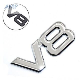 ⚡NEW 8⚡3D Car Stickers Body Side Stickers Emblem Badge Sticker Metal Silver V8 Emblem