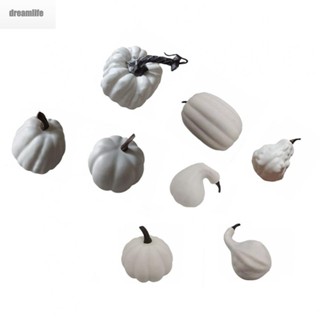 【DREAMLIFE】8PCS Artificial Pumpkin Simulation Prop Fake Pumpkin Halloween Decoration Party