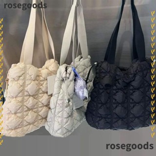 Rosegoods1 กระเป๋าสะพายข้าง ผ้าไนล่อน ลายสก๊อต ความจุขนาดใหญ่ สําหรับผู้หญิง