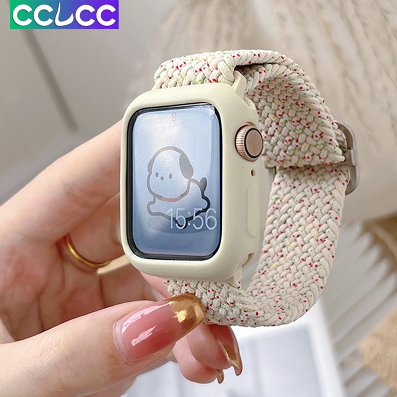 Cclcc สายนาฬิกาข้อมือไนล่อนถัก ยืดหยุ่น ปรับได้ สําหรับ Apple watch Series 8 7 6 5 4 3 2 1 SE Ultra iWatch 49 มม. 45 มม. 41 มม. 44 มม. 40 มม. 42 มม. 38 มม.