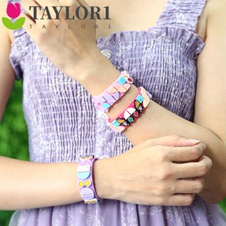 Taylor1 บล็อคตัวต่อ สร้อยข้อมือ ลายจุด ขนาดเล็ก ก่อสร้างจุด สร้อยข้อมือมิตรภาพ เครื่องประดับ DIY เพื่อการศึกษา เด็กผู้หญิง