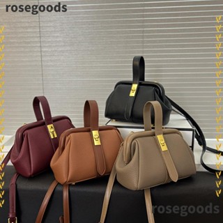 Rosegoods1 กระเป๋าหนัง PU สะพายไหล่ กระเป๋าถือ คุณภาพสูง สีพื้น หรูหรา สําหรับผู้หญิง