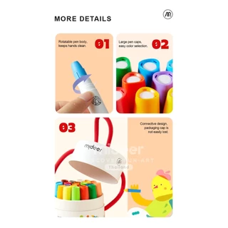 Mideer มิเดียร์ Silky Crayons-colorful Bucket บักเก็ตสีเทียนใยไหมแบบพกพา MD4253-4255