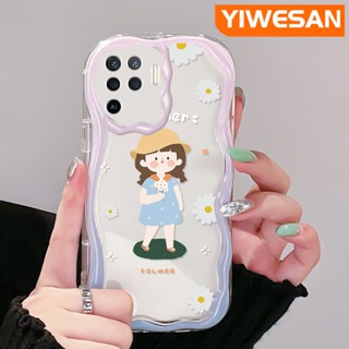 เคสโทรศัพท์มือถือ แบบใส ลายการ์ตูนเด็กผู้หญิงตัวเล็กน่ารัก สีครีม สําหรับ OPPO A94 4G F19 Pro Reno 5F Reno 5 Lite