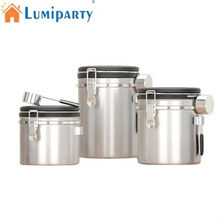 Lumiparty กระป๋องกาแฟ สเตนเลส พร้อมช้อนติดตามวันที่ สําหรับเก็บเมล็ดกาแฟ ชา