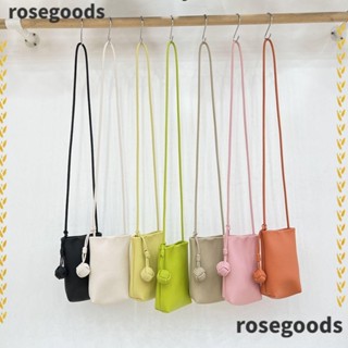 Rosegoods1 กระเป๋าสะพายข้าง หนัง Pu เรียบง่าย กระเป๋าเหรียญ