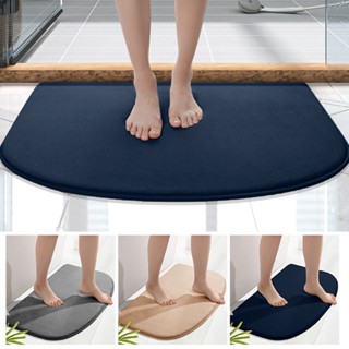 Solid Simple Toilet Modern Anti Slip Super Absorbent Semicircle Bathtub Side Bath Mat