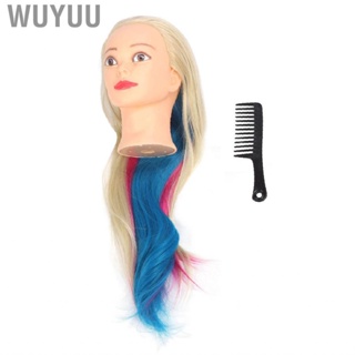 Wuyuu Hair Mannequin Free Cutting Colorful Hairs Vivid Design Hairdressing Chemical Fiber Braiding Practice for Barber