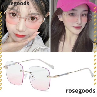 Rosegoods1 แว่นตาแฟชั่น ทรงสี่เหลี่ยม ขนาดใหญ่ แบบพกพา