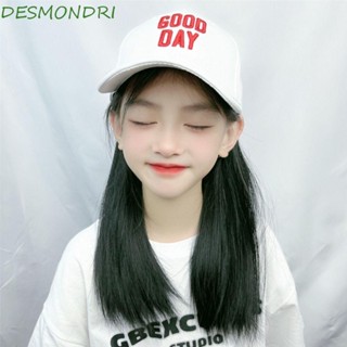 Desmondri หมวกเบสบอล วิกผม คุณภาพสูง ฤดูร้อน นุ่ม ธรรมชาติ ผมสังเคราะห์ เครื่องประดับผม สีชมพู ต่อผม กลางแจ้ง เด็กสาว หมวกวิกผม