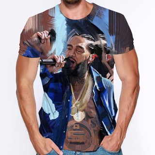 เสื้อยืด พิมพ์ลาย Nipsey Hussle สไตล์ฮาราจูกุ สตรีท สําหรับผู้ชาย