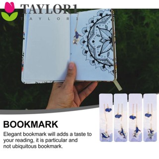 Taylor1 ที่คั่นหนังสือโลหะ รูปเมฆนักบินอวกาศ ดวงจันทร์ ปลาวาฬ สีฟ้า สําหรับตกแต่งหนังสือ