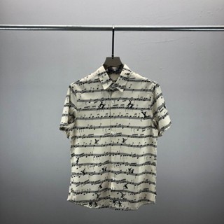 4x 62 L * @ 2023 Summer new striped classic letter printing pattern loose fashion casual short sleeve shirt