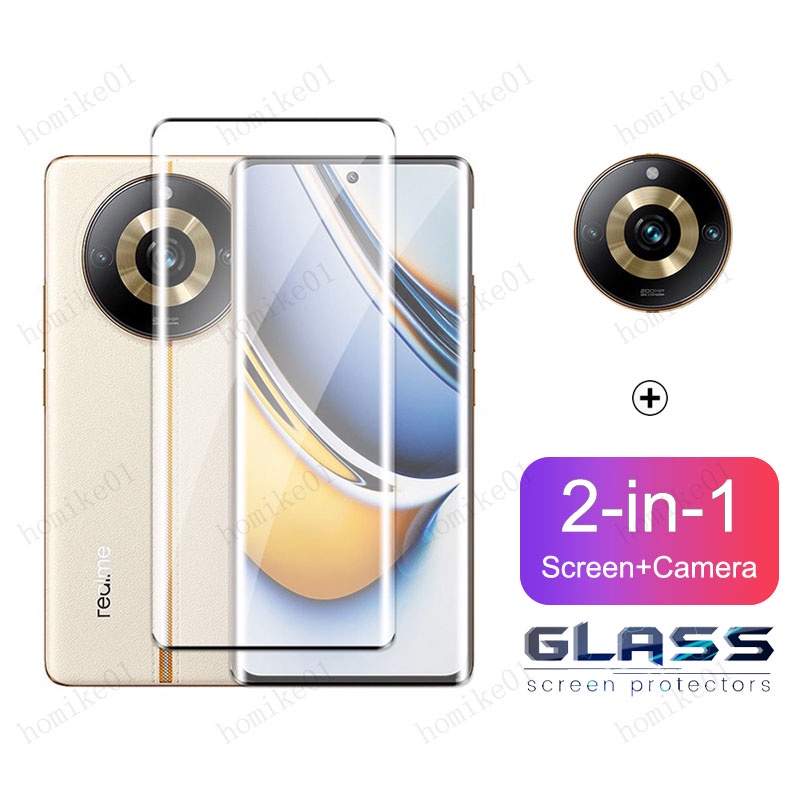 Realme 11 Pro 5Gกระจกนิรภัยคลุมทั้งหมดฟิล์มสําหรับRealme 11 Pro + 10 9 8 5G 7 6 Pro 5 6i 5i 5s 2 ใน 1 เลนส์กล้องป้องกันหน้าจอ