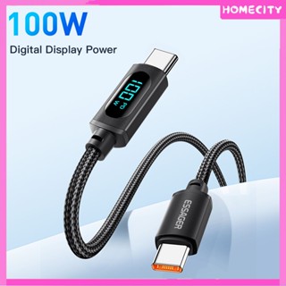 [พร้อม] Essager 100w Usb Type C To Usb C Cable Display 5a Fast Charging Usb C Data Cord For Huawei Samsung S22 Poco F3 Laptop Ipad