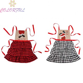 【COLORFUL】Apron Cosplay Party Family Party Kitchen Party Polyester Cotton Apron Dress