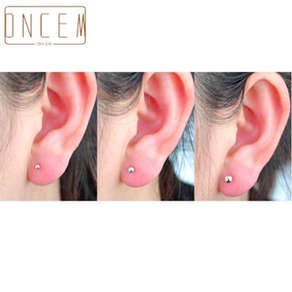 【ONCEMOREAGAIN】Stylish Bead Ear Jewelry Gift Small 10 Pairs Gold Plated Silver Stud Earrings