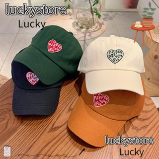 Lucky หมวกเบสบอล ปักลายตัวอักษร ลําลอง สําหรับผู้หญิง