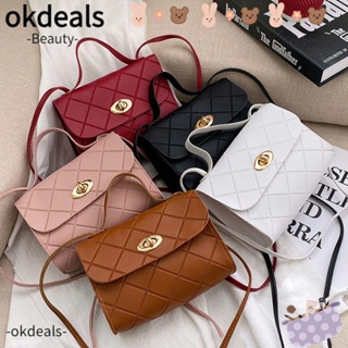 Okdeals กระเป๋าสะพายไหล่ กระเป๋าถือ หนัง PU ขนาดเล็ก สําหรับสตรี