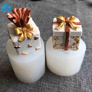 Janfat แม่พิมพ์ซิลิโคน รูปกล่องของขวัญคริสต์มาส สําหรับทําสบู่ DIY