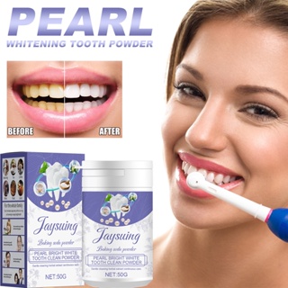 in stock# pearl white tooth powder bright white cleaning tooth stains yellow tone tooth dirt baking soda mouth lasting fresh tooth cleaning powder 7/10