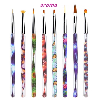 Aroma แปรงเพ้นท์เล็บ มืออาชีพ บางเฉียบ เครื่องมือความงาม แปรงวาดเล็บ แปรงต่อเล็บเจล UV แปรงต่อเล็บเจล UV