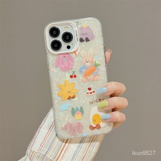 เคสโทรศัพท์มือถือ ซิลิโคนแข็ง ลายการ์ตูนสัตว์น่ารัก สําหรับ Iphone 14Promax 14Pro 14Plus 14 13Promax 13Pro 13 12Promax 12Pro 12 11Promax 11Pro 11 XSMAX XR 7Plus