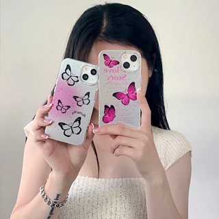 เคสโทรศัพท์มือถือชุบ ลายผีเสื้อ กันกระแทก สําหรับ iPhone 14Pro 13 12 11 Pro Max