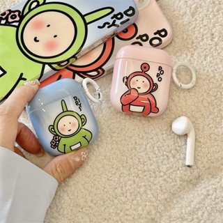 เคสหูฟังบลูทูธ TPU ลายการ์ตูนเทเลทับบี้น่ารัก พร้อมพวงกุญแจ สําหรับ AirPods 1 2 Pro 3