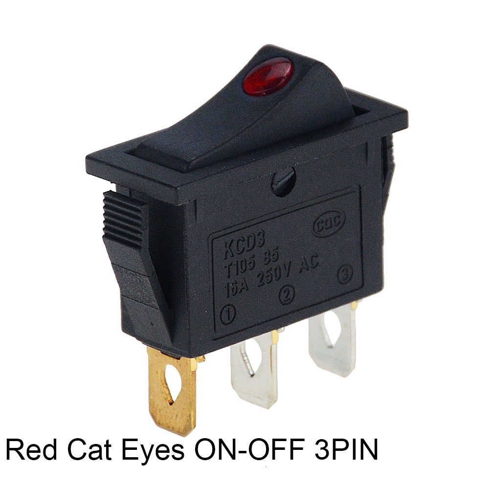 KCD3 1 ชิ้น สวิตช์โยกเปิด - ปิดอุปกรณ์ไฟฟ้า 2 ตําแหน่งพร้อมสวิตช์ไฟส่องสว่าง 16A 250VAC / 20A 125VAC 30 * 13.5 มม - รูปที่ 4