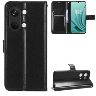 เคสโทรศัพท์หนัง PU ฝาพับ พร้อมช่องใส่บัตร และสายคล้อง หรูหรา สําหรับ OnePlus Nord 3 5G