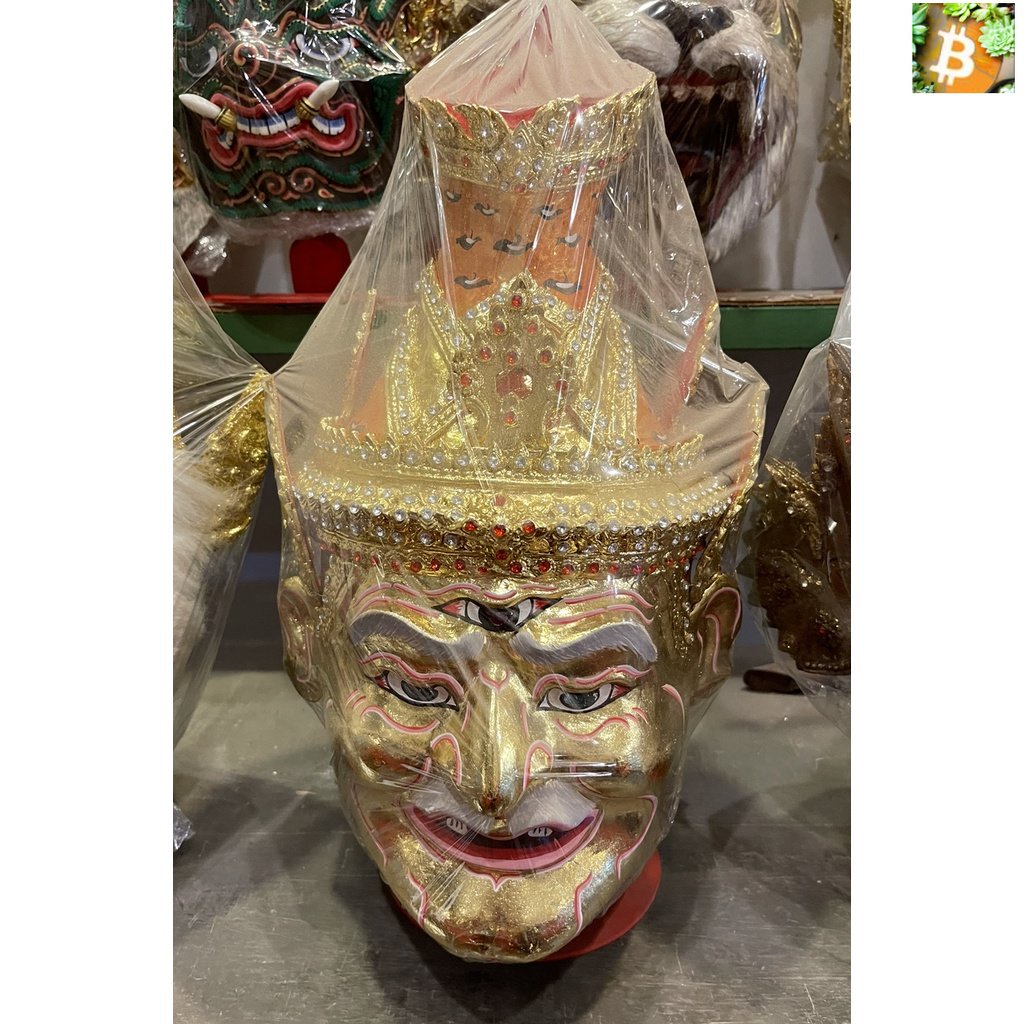 bitcoin เศียรพ่อแก่ เศียรพระฤาษีตาไฟ ทำจากเรซิ่น พร้อมแท่นวาง (เกรดพรีเมี่ยม) .