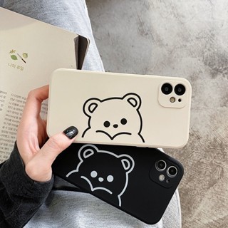 เคสซิลิโคนนิ่ม ทรงสี่เหลี่ยม ลายหมีน่ารัก สําหรับ Samsung Galaxy A53 A33 5G A52S A22 A34 A12 A32 A04 A03S A72 A32 A23 A14 A54 A73 A13 4G S23 Ultra Note 20 10 Plus S21 FE