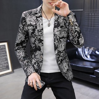 Spot high quality] quality small suit mens fall 2023 business leisure Korean version of the trend handsome fashion fashion mens slim youth coat single suit jacket boys clothing