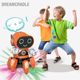  DreamCradle หุ่นยนต์ของเล่นหกกรงเล็บพลาสติกอัจฉริยะเต้นรำร้องเพลงของเล่นหุ่นยนต์ไฟฟ้าแสงสำหรับเด็กผู้ชาย