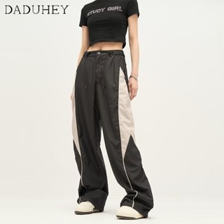 DaDuHey🎈 New American Style High Street Casual Pants High Waist Loose Parachute Pants Womens Plus Size Jogging Pants