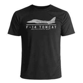 oversize T-shirt เสื้อยืด ผ้าฝ้าย พิมพ์ลาย F-14 Tomcat Us สีกรมท่า แฟชั่นฤดูร้อน S-5XL
