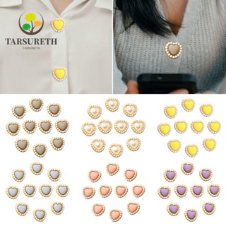 Tarsureth กระดุมมุก รูปหัวใจ สําหรับตกแต่งเสื้อผ้า DIY 10 ชิ้น