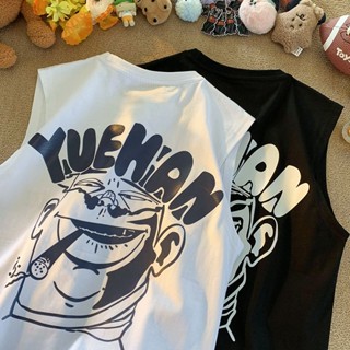เสื้อยืดกีฬาบาสเก็ตบอล แขนกุด ทรงหลวม สไตล์ฮิปฮอป สตรีท แฟชั่นฤดูร้อน สําหรับผู้ชาย